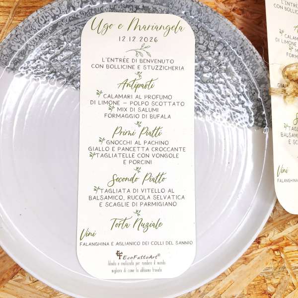 menù matrimonio ecofriendly